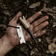 HUGE " FERRO ROD Fire Starter Survival Striker Flint + Emergency Paracord