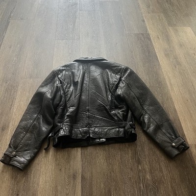 Vintage Banana Republic Leather Jacket Women's Size 12 Black Full