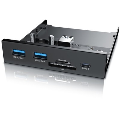 CSL Cardreader USB 3.2 gen1 Front Panel V2 2 x Typ A 1 x Typ C MicroSD + SD Slot