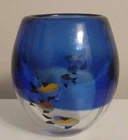 Vtg Murano Glass Vase Swimming fish Aquarium Look Read Description