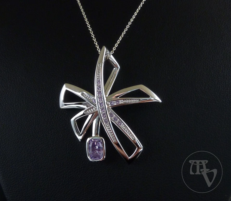 Pierre Lang Anhänger RH Silbern lila Zirkonias 4,0cm 9,4g Neuwertig! - Bild 2 von 4