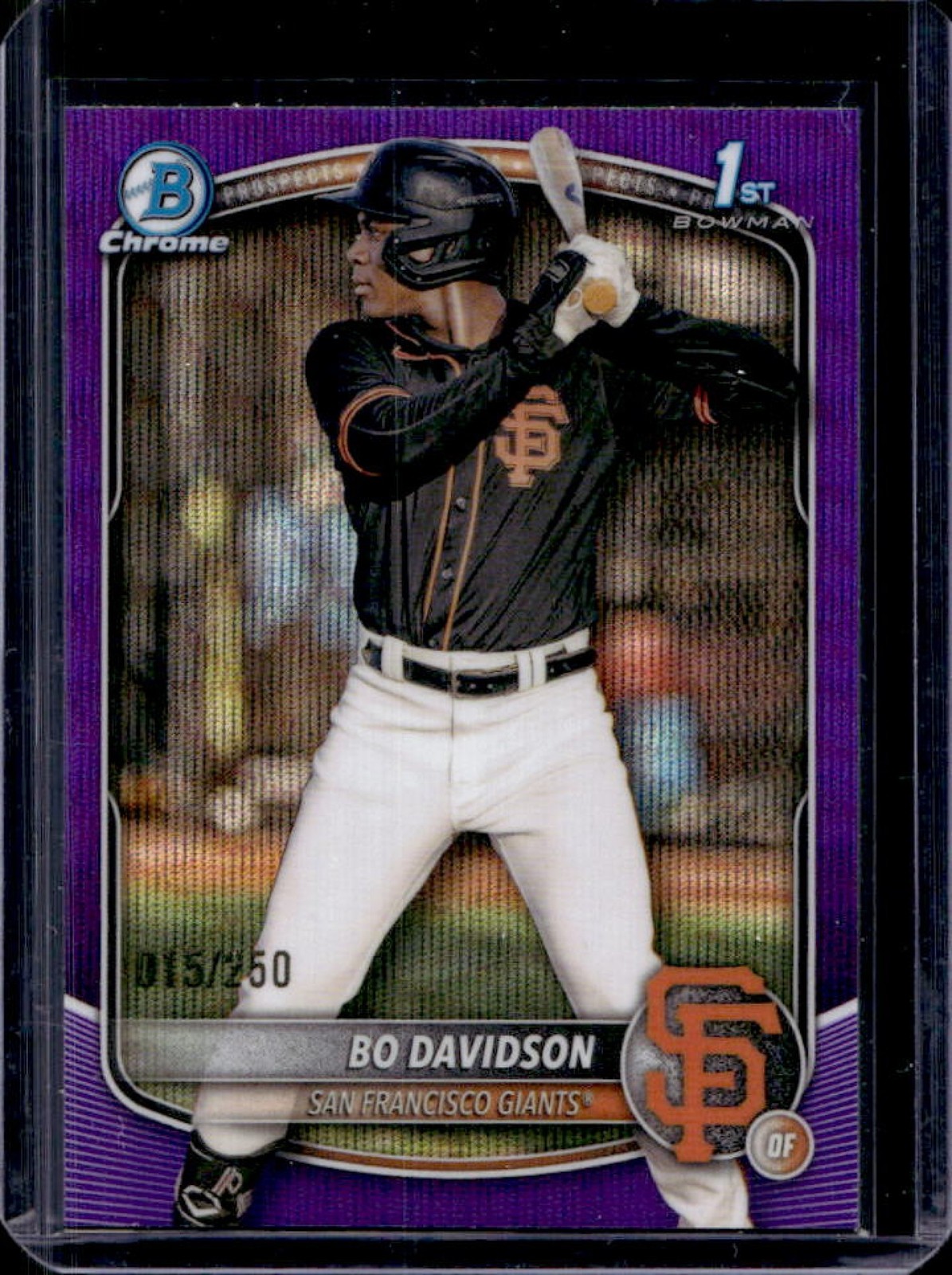 2025 Bowman Chrome Bo Davidson Purple Wave Refractor 1st Prospect #/250 Giants