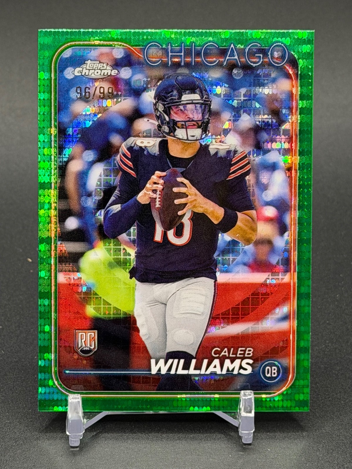 2024 Topps Chrome CALEB WILLIAMS #202 Green Sonar Refractor /99 Rookie RC Bears