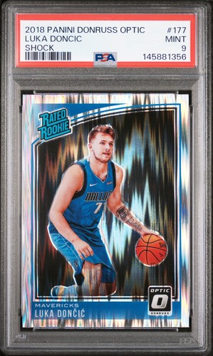 LUKA DONCIC 2018 OPTIC SHOCK PRIZM ROOKIE RC #177 PSA 9 MINT! LAKERS! #145881356