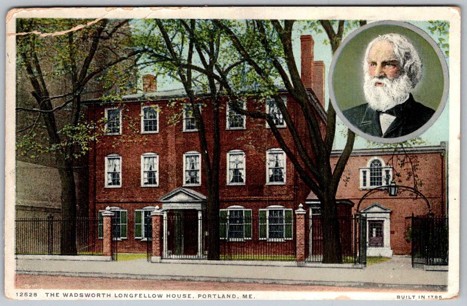 Antique Postcard Wadsworth Longfellow House Portland, ME 1910s