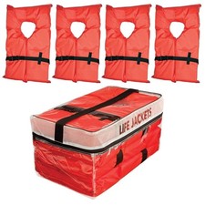 Absolute Outdoor Kent Clear Storage Bag with Type II Life Jackets, 4 Each...