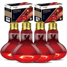 WACOOL 4 Pack Reptile Heat Lamp Bulbs,100W Infrared Basking Spot Light for Re...