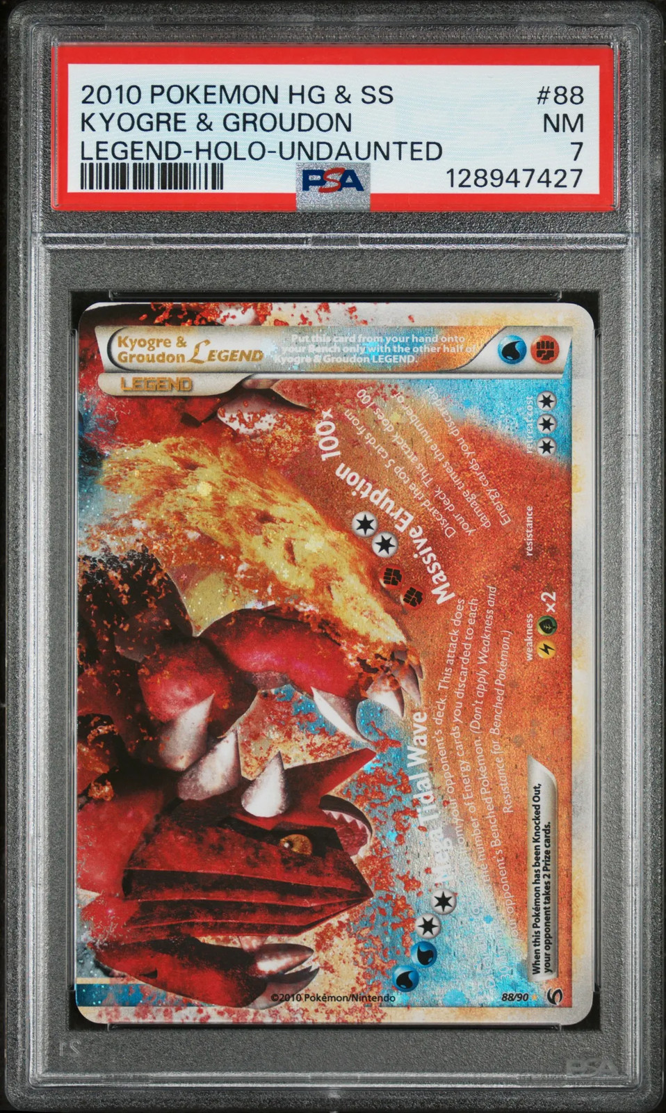 2010 Pokemon POKEMON HEARTGOLD & SOULSILVER UNDAUNTED #88 Kyogre & Groudon front