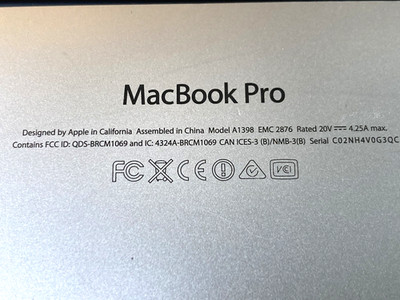15'' MacBook Pro Retina A1398 core i7 Processor & 13'' Macbook Air