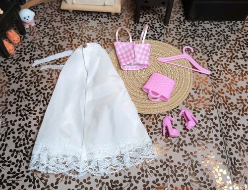 Vintage Barbie Clone Outfit - Gonna, Top, Scarpe, Borsa, Appendino - Foto 4 di 22