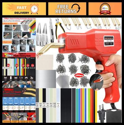 220W Plastic Welder Kit - 2 in 1 Hot Stapler & Soldering Gun, 1000PCS Repair Rod