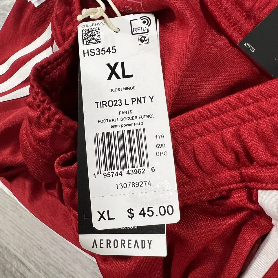 Adidas Kid's Youth XL Soccer Tiro 23 League Pants Red/White HS3545 Futbol Sports - Image 2 of 4