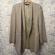 Giorgio Armani Women's Blazer Size 42 Black Label UK SZ 10/12 Wool Blend Italian