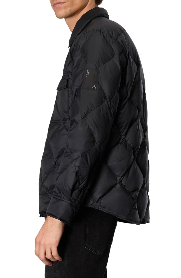 Rag & Bone DANE Quilted Jacket Zip Up Puffer Black MEDIUM $498 - Image 3 of 4