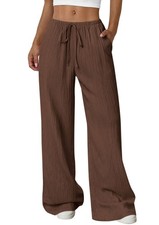 Womens Palazzo Pants Summer 2026 High Waisted Wide Leg Flowy Beach Trouser
