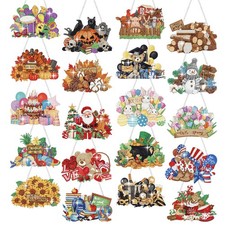 20 Pcs Seasonal Diamond Art Wreath Kits Holidays Spring Summer 5d DIY Diamond...
