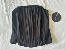 White Fox Black Strapless Corset Top With Boning Size XS