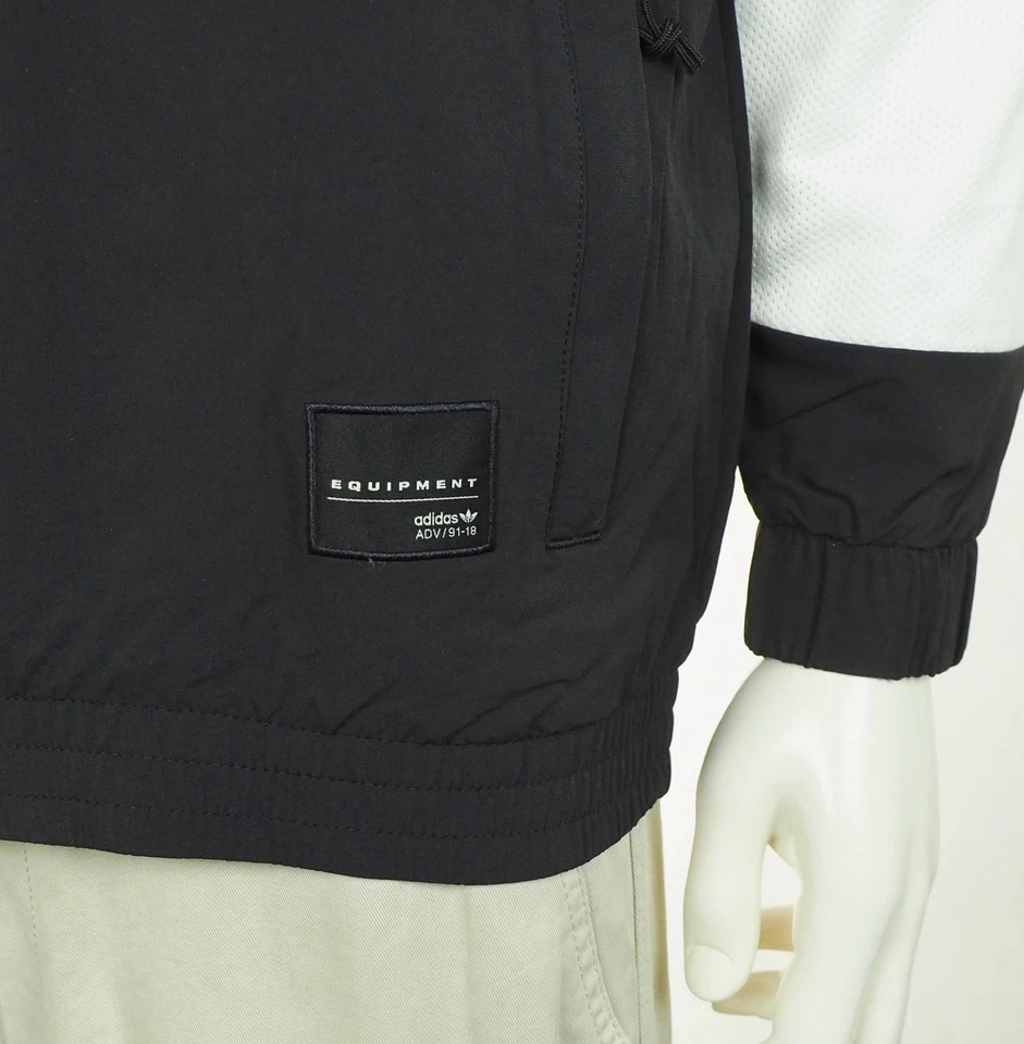 Nueva Chaqueta de Pista Adidas Originales EQT Bold 2.0 Para Hombre Mediana Negra Blanca Cremallera Completa Foto 4 de 4