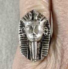 Vintage Sterling Silver King Tut Egyptian Pharaoh Ting Size 7