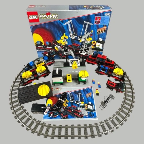 Lego 4565 9v Heavy Freight Railway Train Track w/Box Manual Complete No Stickers