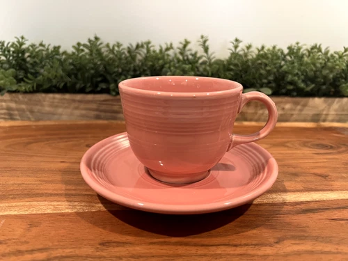 FIESTA by Homer Laughlin  Rose Pink Coffee Tea Cup with Saucer.  Very Nice