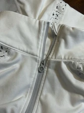 Layer 8 White Long Sleeve Shirt with 3/4 Zipper Quick Dry Medium Active Fitness