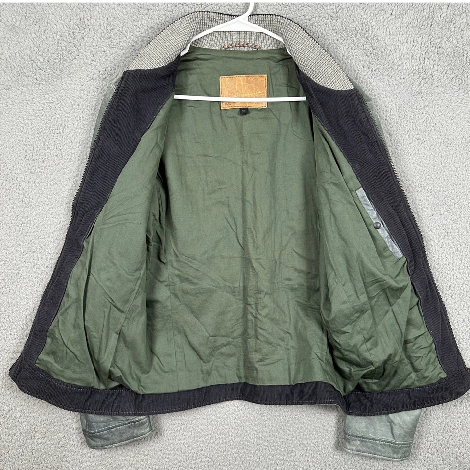 Hugo Boss Boss Chaqueta de Cuero Cordero Naranja Para Hombre 38R Verde Cremallera Completa Bolsillo Exterior Foto 3 de 4