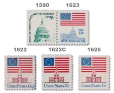 1590 1622 1622C 1623 1625 Americana 1975-81 Regular Issue Set of 5 MNH - Buy Now