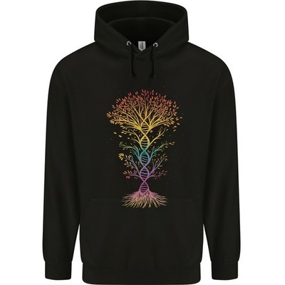 Bunt DNA Tree Biologie Wissenschaft Herren 80% Baumwolle Kapuzen