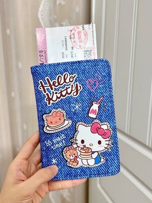 Hello Kitty ZGO TideColor Wallet Passport Holder Denim Leather