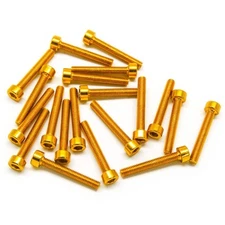 20pcs M3x20mm Socket Head Cap Screws Anodized 6063 Aluminum Hex Socket (Gold)