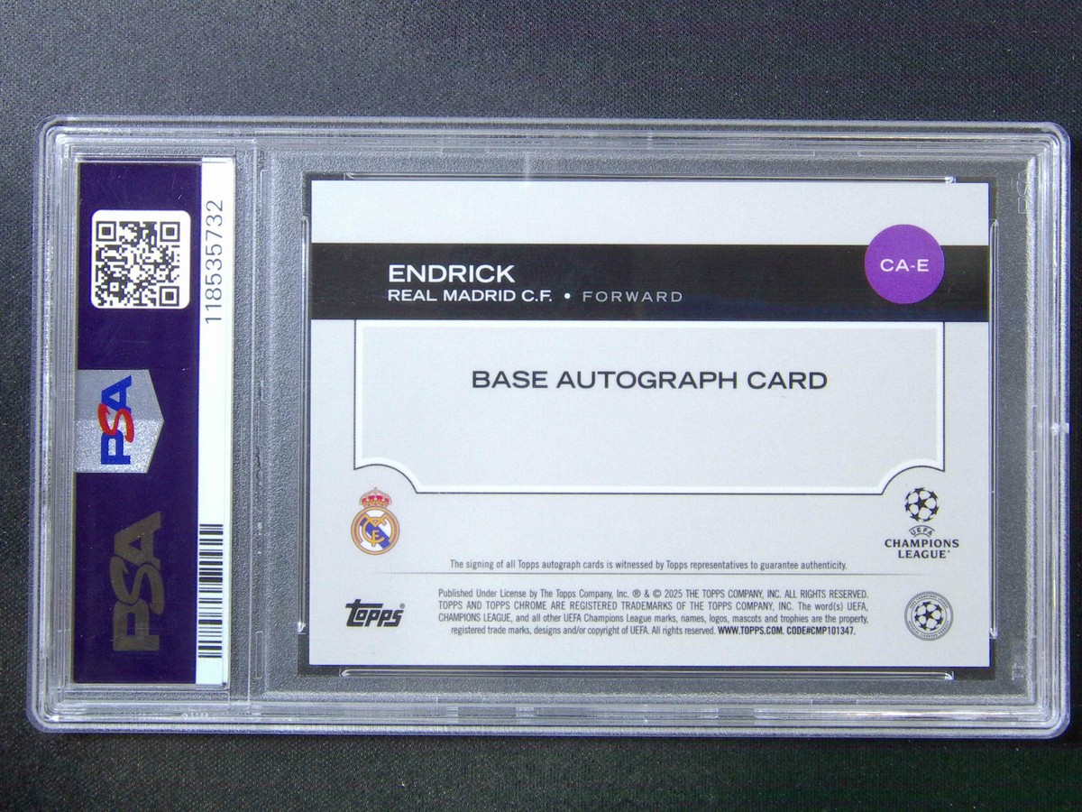 2024-25 Topps Chrome UEFA Endrick RC Auto Hongbao Red New