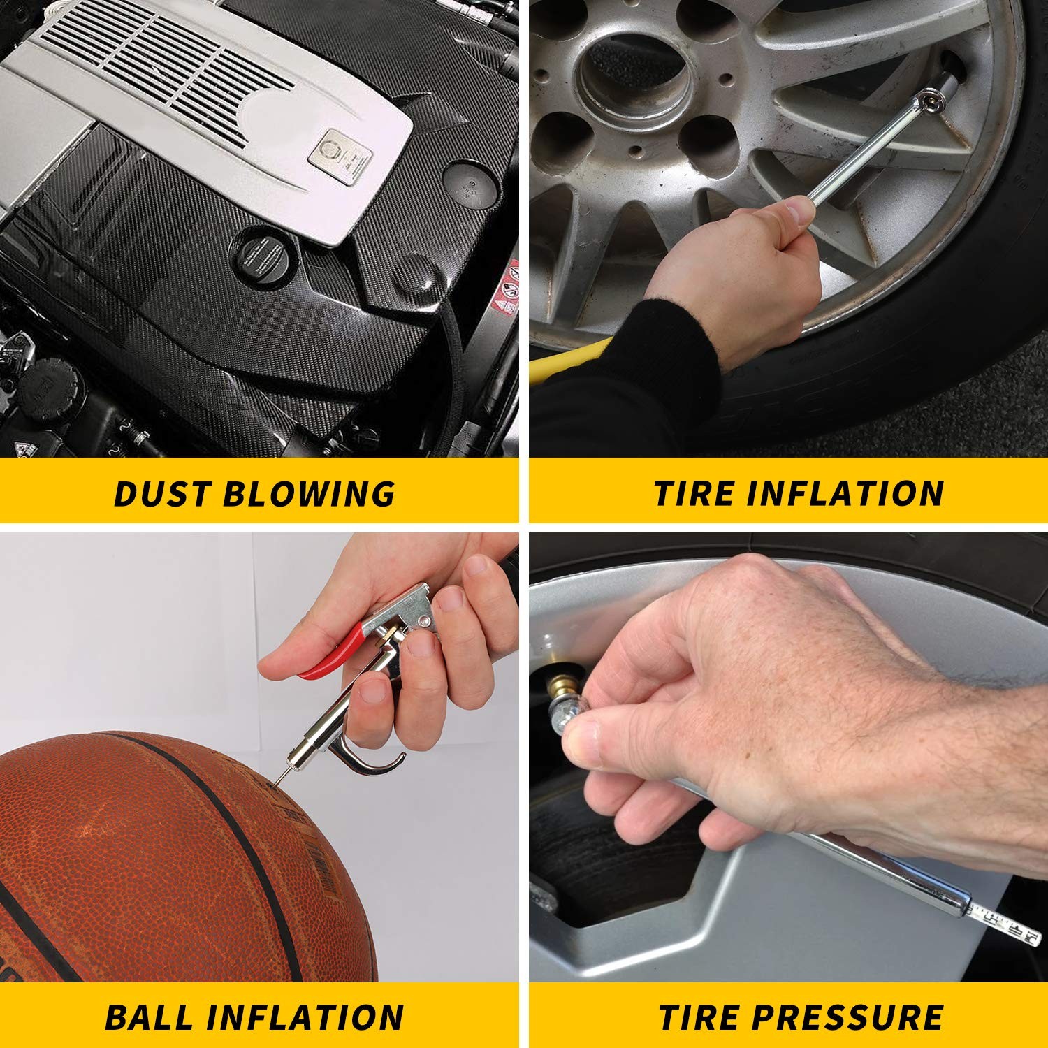 Hromee 19 Pieces Air Compressor Accessories Kit with 3/8 Inch x 25FT Hybrid H...