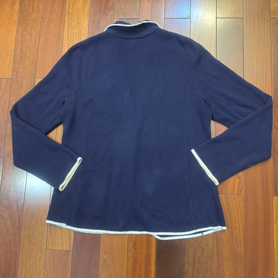 Blazer Lauren Ralph Lauren Bordado Cresta Talla:XL Algodón Cárdigan Azul Marino Foto 3 de 4