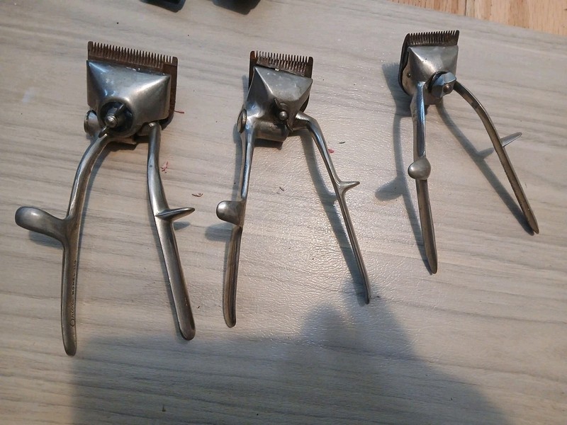 Vintage Lot 3 Hand Operated Barber Shop Hair Clippers