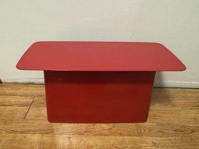 Vitra Red Metal Side Table By Ronan & Erwan Bouroullec 12  x 12.5  x 26 