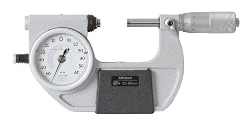 Mitutoyo 510-122 Dial Indicating Micrometer  Ratchet Stop  25-50mm Range