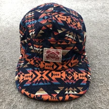 Obey Hat Cap Strap Back Navy Orange Aztec Tribal 5 Panel Skate Mens Streetwear
