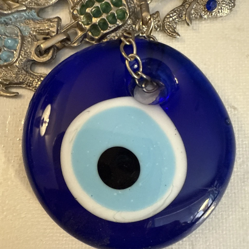 Elefantes Mal de Ojo Adorno Colgante de Pared Turco Hecho a Mano Amuleto Talismán Foto 4 de 4