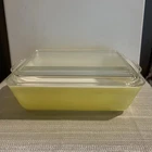 Vintage Pyrex Yellow #503 B-11 Refrigerator Dish 1.5 Quart w/Ribbed Lid #503-C