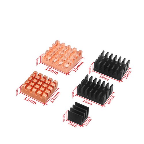 5* Heatsinks Aluminum Alloy Radiator Copper Cooler Heat Sink for Orange Pi 4 Lts - Afbeelding 6 van 6