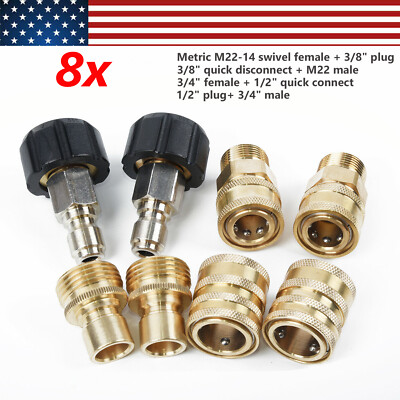 #ad #ad Pressure Washer Adapter Quick DisconnectM22 Swivel to 3 8quot;3 4quot; to Quick Release $20.00