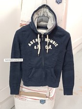 ABERCROMBIE FITCH MELANIE FULL ZIP HOODIE SWEATSHIRT NAVY BLUE WOMENS SIZE L