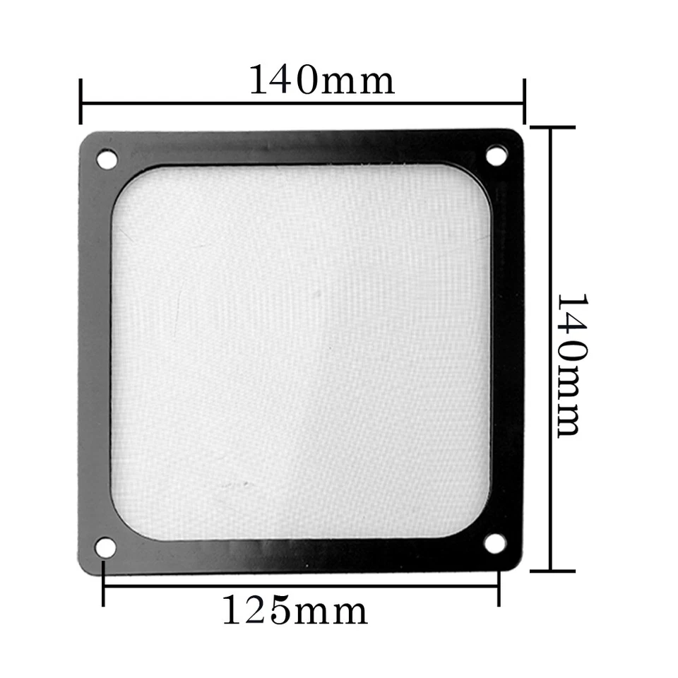 Schwarz Lüfterabdeckung mit Ultra-feinem Staubfilter, Schwach magnetisch Montage - Bild 4 von 4