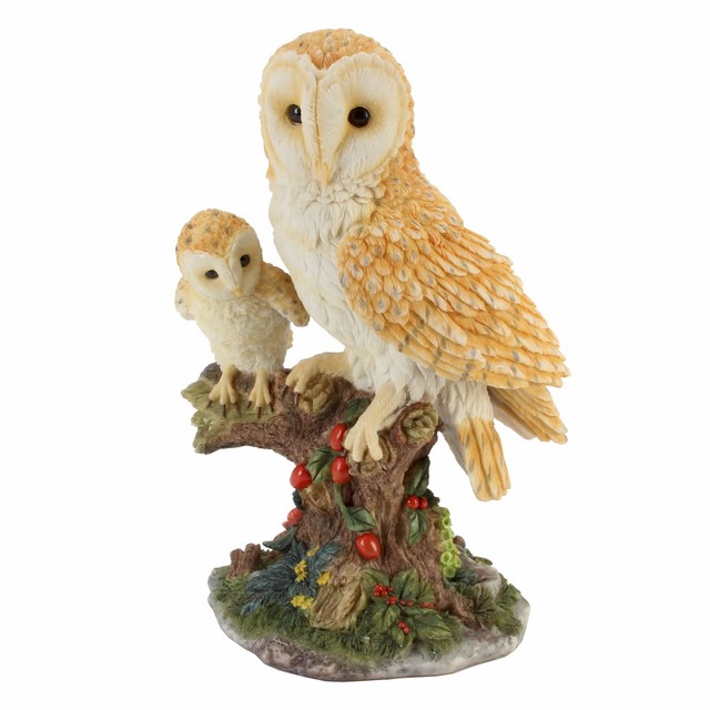 Animal Planet Adult And Baby Barn Owl Figurine Ornament Wbnc5070