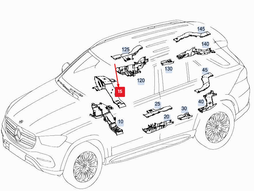 NOUVEAU CÂBLE TRANSVERSAL SUPÉRIEUR MERCEDES-BENZ GLE W167 A1678211000