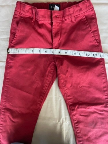 The Childrens Place Pants Boys 7 Hampton Red Slim Chino Adjustable Waist - Picture 7 of 12