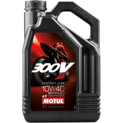 Motul 300V Full-Synthetic 4-Stroke Racing Motor Oil | 10W-40 | 4 Liter | 104121