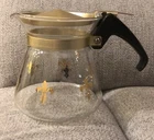 VINTAGE CLEAR PYREX 1 CUP COFFEE  CREAMER GOLD *USA* Excellent