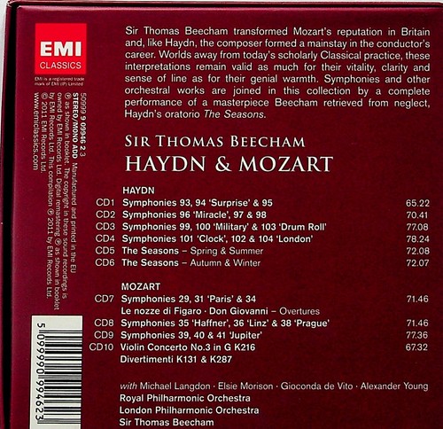 BEECHAM -Classical Tradition HAYDN MOZART Symphonies Violin 10-CD Box/De Vito - Picture 3 of 3